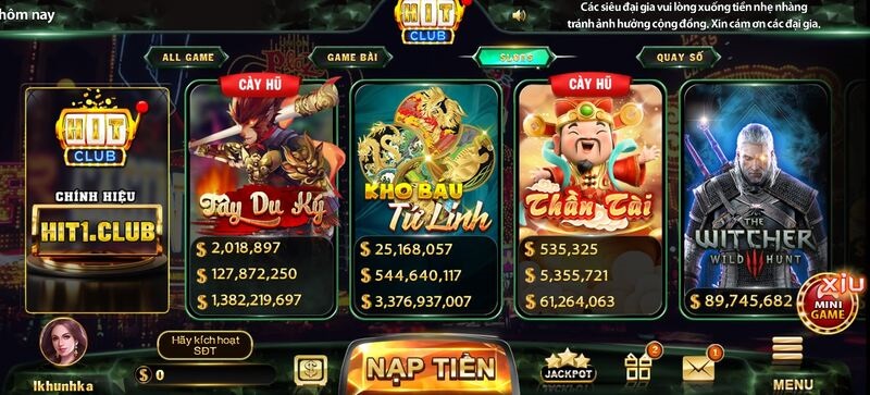Slot game hấp dẫn tại cổng game uy tín Hit Club